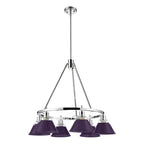 Golden Lighting Orwell Yep By Golden Lighting Orwell 6-light Chandelier In Aged Brass And Exotic Purple Shade