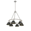 Golden Lighting 3306-6 PW-BLK Pewter Yep By Golden Lighting Orwell 6-light Chandelier In Pewter And Matte Black Shade Image 1
