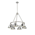 Golden Lighting 3306-6 PW-CH Pewter Yep By Golden Lighting Orwell 6-light Chandelier In Pewter And Chrome Shade Image 1