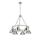 Golden Lighting 3306-6 PW-CH Pewter Yep By Golden Lighting Orwell 6-light Chandelier In Pewter And Chrome Shade Image 1