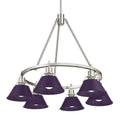 Golden Lighting 3306-6 PW-EP Pewter Yep By Golden Lighting Orwell 6-light Chandelier In Pewter And Exotic Purple Shade Image 1