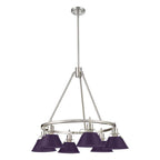 Golden Lighting Orwell Yep By Golden Lighting Orwell 6-light Chandelier In Aged Brass And Exotic Purple Shade