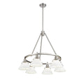 Golden Lighting 3306-6 PW-OP Pewter Yep By Golden Lighting Orwell 6-light Chandelier In Pewter And Opal Glass Image 1