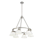 Golden Lighting 3306-6 PW-OP Pewter Yep By Golden Lighting Orwell 6-light Chandelier In Pewter And Opal Glass Image 1