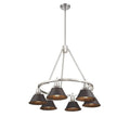 Golden Lighting 3306-6 PW-RBZ Pewter Yep By Golden Lighting Orwell 6-light Chandelier In Pewter And Rubbed Bronze Shade Image 1