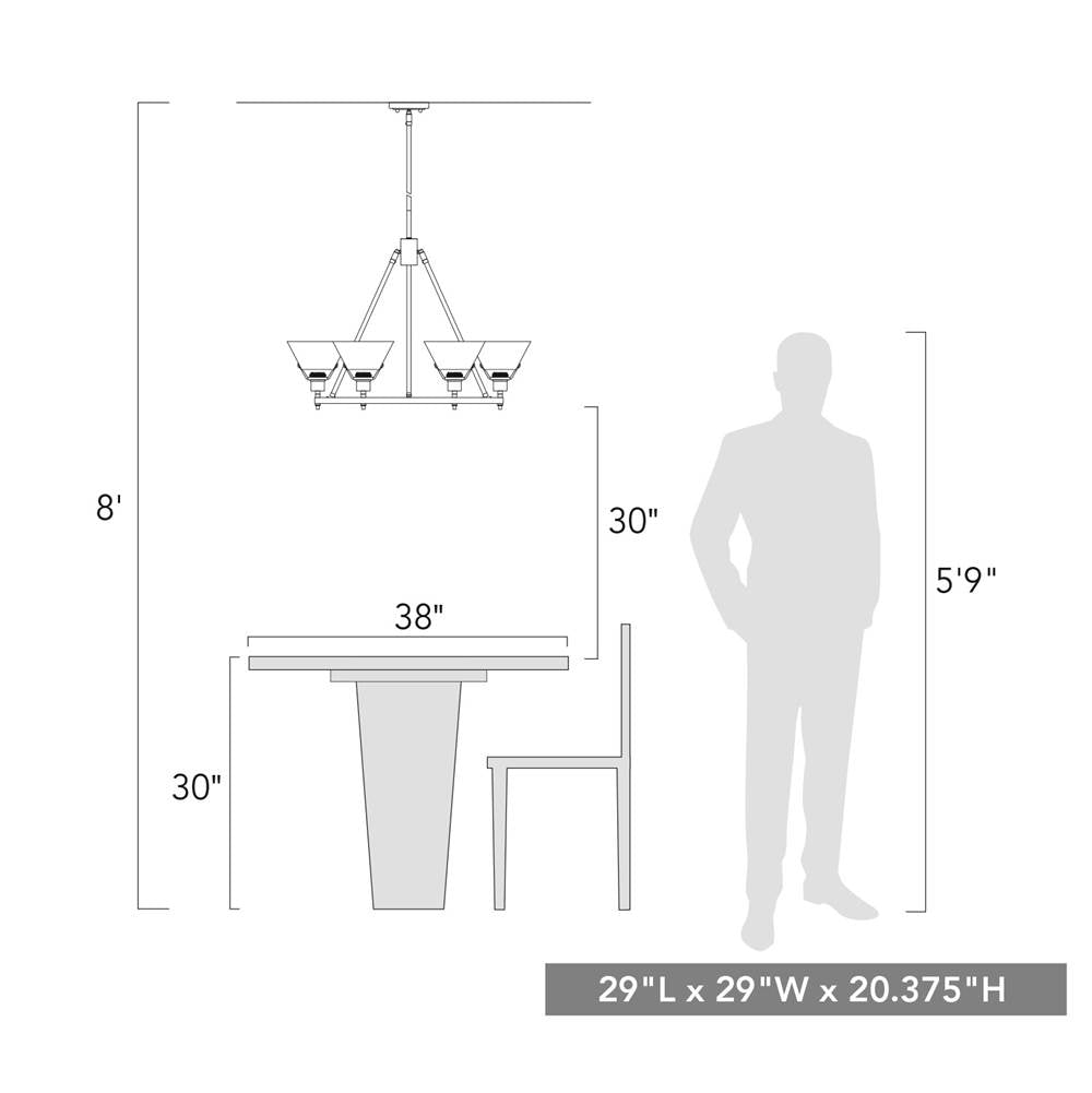 Golden Lighting 3306-6 PW-EP Pewter Yep By Golden Lighting Orwell 6-light Chandelier In Pewter And Exotic Purple Shade Image 2