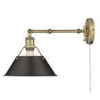 Golden Lighting Orwell Yep By Golden Lighting Orwell 1-light Swing Arm Wall Lamp In Aged Brass And Rubbed Bronze Shade