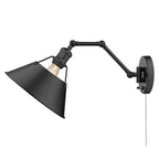 Golden Lighting 3306-A1W BLK-BLK Matte Black Yep By Golden Lighting Orwell 1-light Swing Arm Wall Lamp In Matte Black Image 3