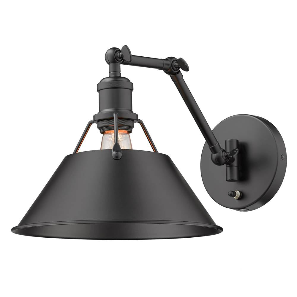 Golden Lighting 3306-A1W BLK-BLK Matte Black Yep By Golden Lighting Orwell 1-light Swing Arm Wall Lamp In Matte Black Image 2