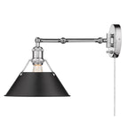 Golden Lighting Orwell Yep By Golden Lighting Orwell 1-light Swing Arm Wall Lamp In Aged Brass And Matte Black Shade
