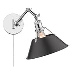 Golden Lighting 3306-A1W CH-BLK Chrome Yep By Golden Lighting Orwell 1-light Swing Arm Wall Lamp In Chrome And Matte Black Shade Image 4