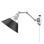 Golden Lighting 3306-A1W CH-BLK Chrome Yep By Golden Lighting Orwell 1-light Swing Arm Wall Lamp In Chrome And Matte Black Shade Image 3