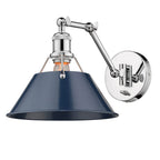 Golden Lighting 3306-A1W CH-NVY Chrome Yep By Golden Lighting Orwell 1-light Swing Arm Wall Lamp In Chrome And Navy Blue Shade Image 2