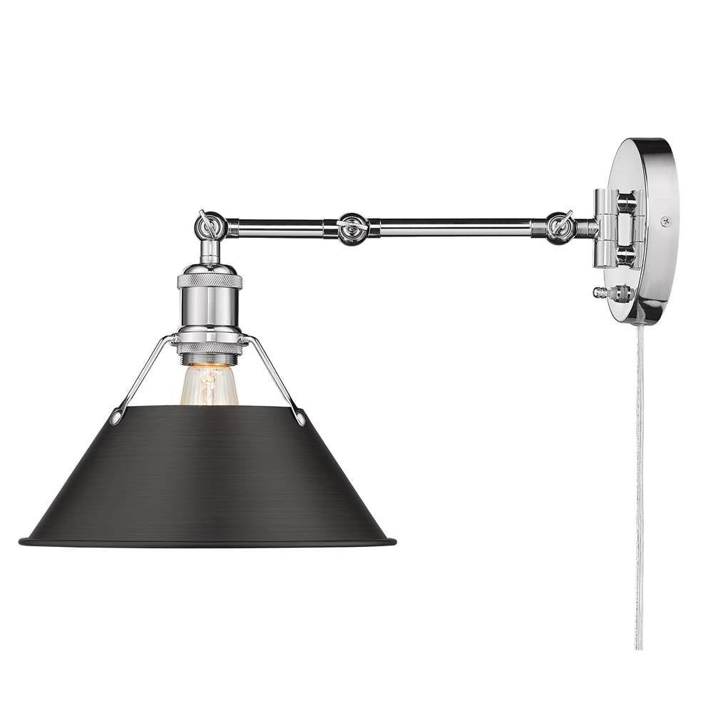 Golden Lighting Orwell Yep By Golden Lighting Orwell 1-light Swing Arm Wall Lamp In Aged Brass And Rubbed Bronze Shade