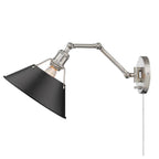 Golden Lighting 3306-A1W PW-BLK Pewter Yep By Golden Lighting Orwell 1-light Swing Arm Wall Lamp In Pewter And Matte Black Shade Image 3