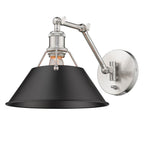 Golden Lighting 3306-A1W PW-BLK Pewter Yep By Golden Lighting Orwell 1-light Swing Arm Wall Lamp In Pewter And Matte Black Shade Image 2