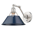 Golden Lighting 3306-A1W PW-NVY Pewter Yep By Golden Lighting Orwell 1-light Swing Arm Wall Lamp In Pewter And Navy Blue Shade Image 2