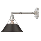 Golden Lighting Orwell Yep By Golden Lighting Orwell 1-light Swing Arm Wall Lamp In Aged Brass And Rubbed Bronze Shade