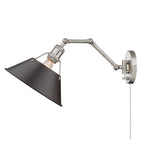 Golden Lighting 3306-A1W PW-RBZ Pewter Yep By Golden Lighting Orwell 1-light Swing Arm Wall Lamp In Pewter And Rubbed Bronze Shade Image 3