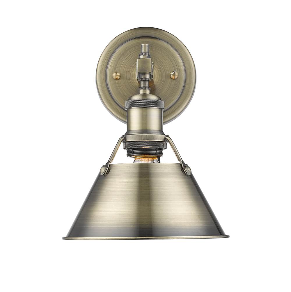Golden Lighting 3306-BA1 AB-AB Aged Brass Yep By Golden Lighting Orwell 1-light Vanity In Aged Brass Image 1