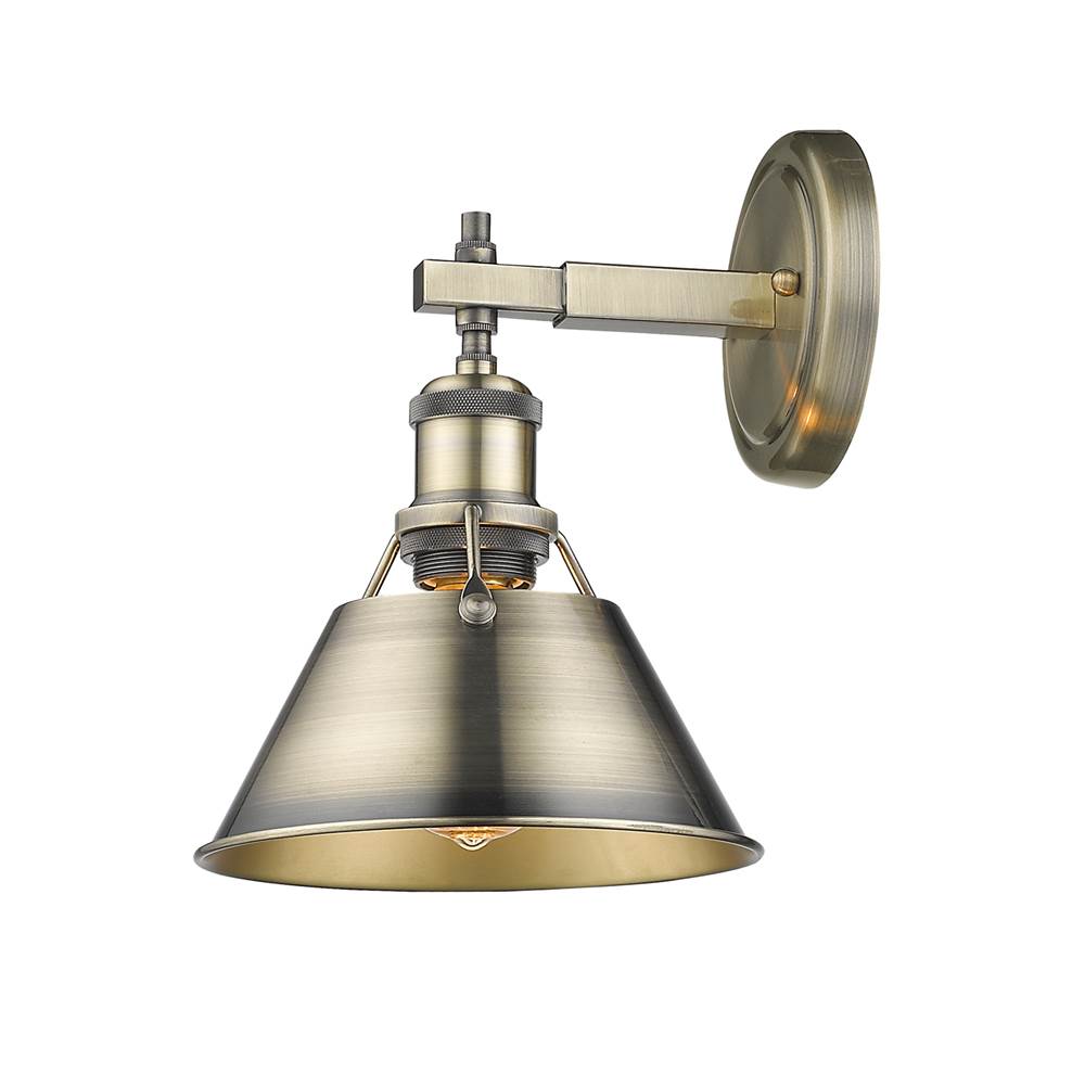 Golden Lighting 3306-BA1 AB-AB Aged Brass Yep By Golden Lighting Orwell 1-light Vanity In Aged Brass Image 2