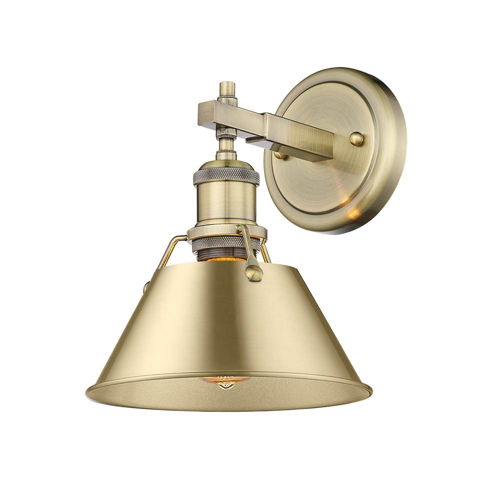 Golden Lighting 3306-BA1 AB-BCB Aged Brass Yep By Golden Lighting Orwell 1-light Vanity In Aged Brass And Brushed Champagne Brass Shade Image 1