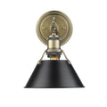 Golden Lighting 3306-BA1 AB-BLK Aged Brass Yep By Golden Lighting Orwell 1-light Vanity In Aged Brass And Matte Black Shade Image 1