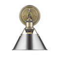 Golden Lighting 3306-BA1 AB-CH Aged Brass Yep By Golden Lighting Orwell 1-light Vanity In Aged Brass And Chrome Shade Image 1