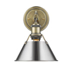 Golden Lighting 3306-BA1 AB-CH Aged Brass Yep By Golden Lighting Orwell 1-light Vanity In Aged Brass And Chrome Shade Image 1
