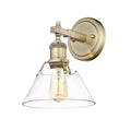 Golden Lighting 3306-BA1 AB-CLR Aged Brass Yep By Golden Lighting Orwell 1-light Vanity In Aged Brass And Clear Glass Image 1