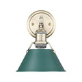 Golden Lighting 3306-BA1 AB-GN Aged Brass Yep By Golden Lighting Orwell 1-light Vanity In Aged Brass And Pine Green Shade Image 1