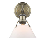 Golden Lighting 3306-BA1 AB-OP Aged Brass Yep By Golden Lighting Orwell 1-light Vanity In Aged Brass And Opal Glass Image 1