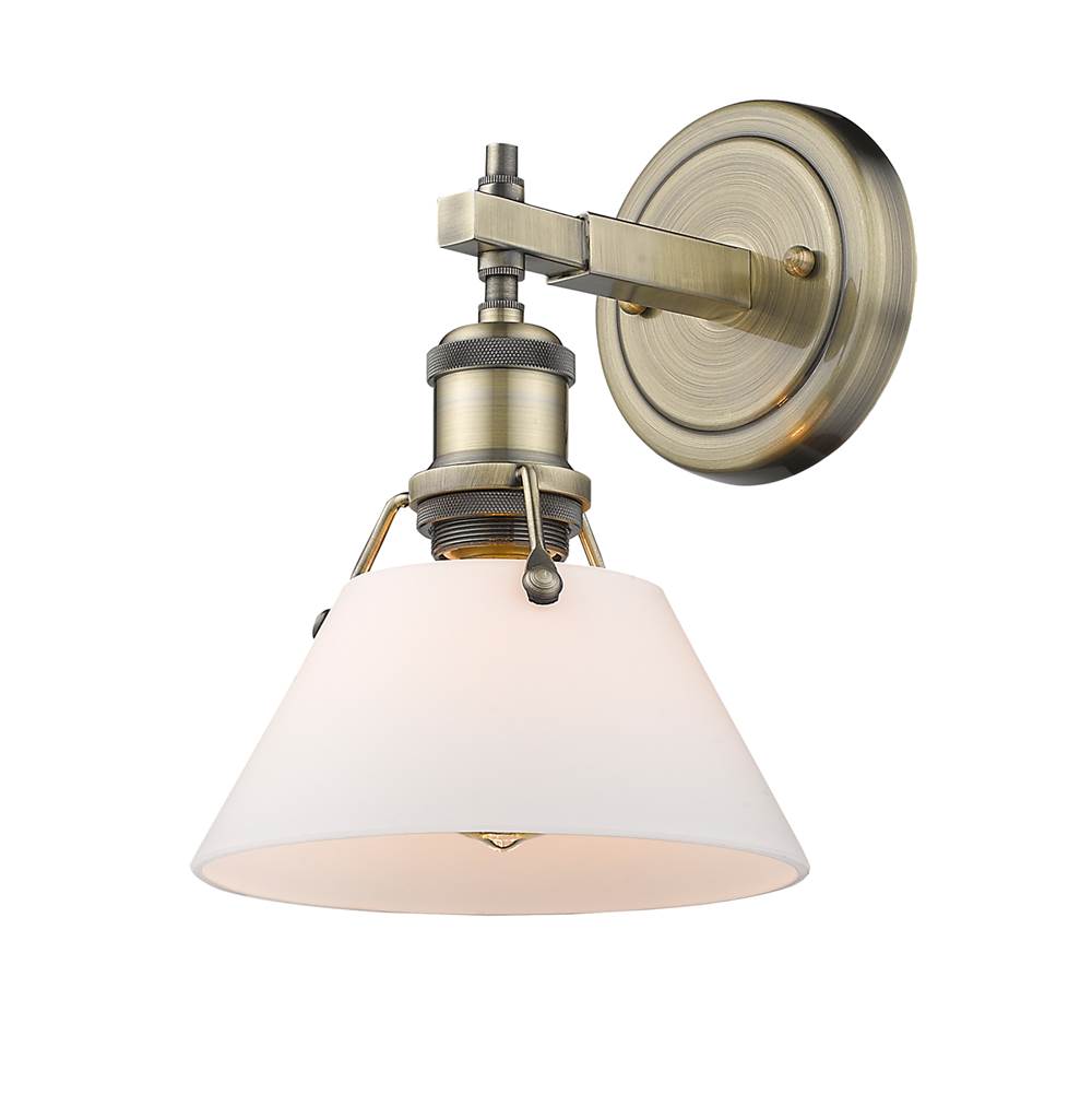 Golden Lighting Orwell Yep By Golden Lighting Orwell 1-light Vanity In Aged Brass And Opal Glass