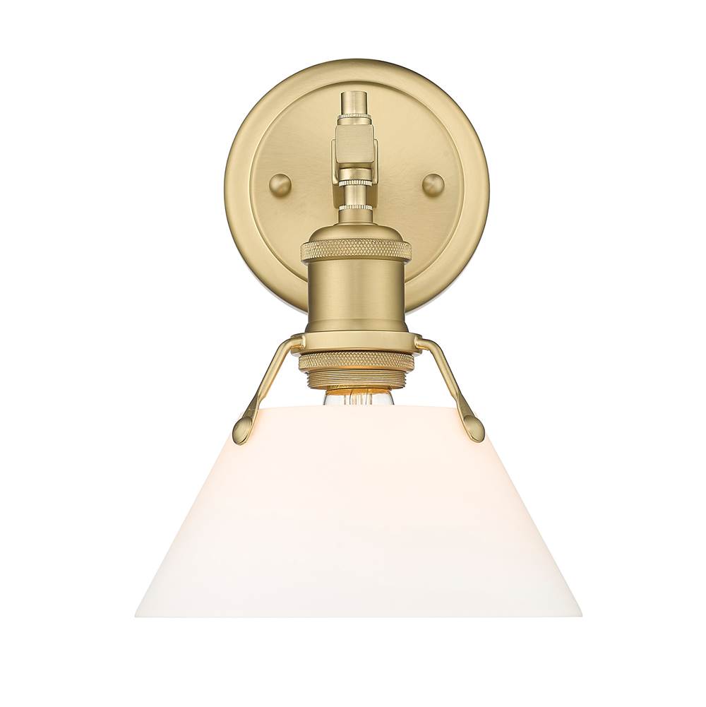 Golden Lighting Orwell Yep By Golden Lighting Orwell 1-light Vanity In Aged Brass And Opal Glass