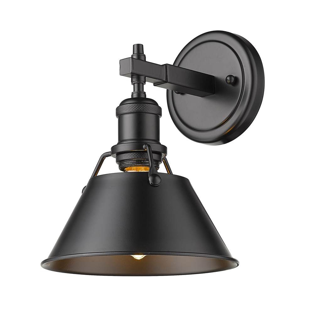 Golden Lighting Orwell Yep By Golden Lighting Orwell 1-light Vanity In Aged Brass And Matte Black Shade