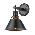 Golden Lighting Orwell Yep By Golden Lighting Orwell 1-light Vanity In Aged Brass And Matte Black Shade