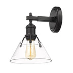 Golden Lighting 3306-BA1 BLK-CLR Matte Black Yep By Golden Lighting Orwell 1-light Vanity In Matte Black And Clear Glass Image 4