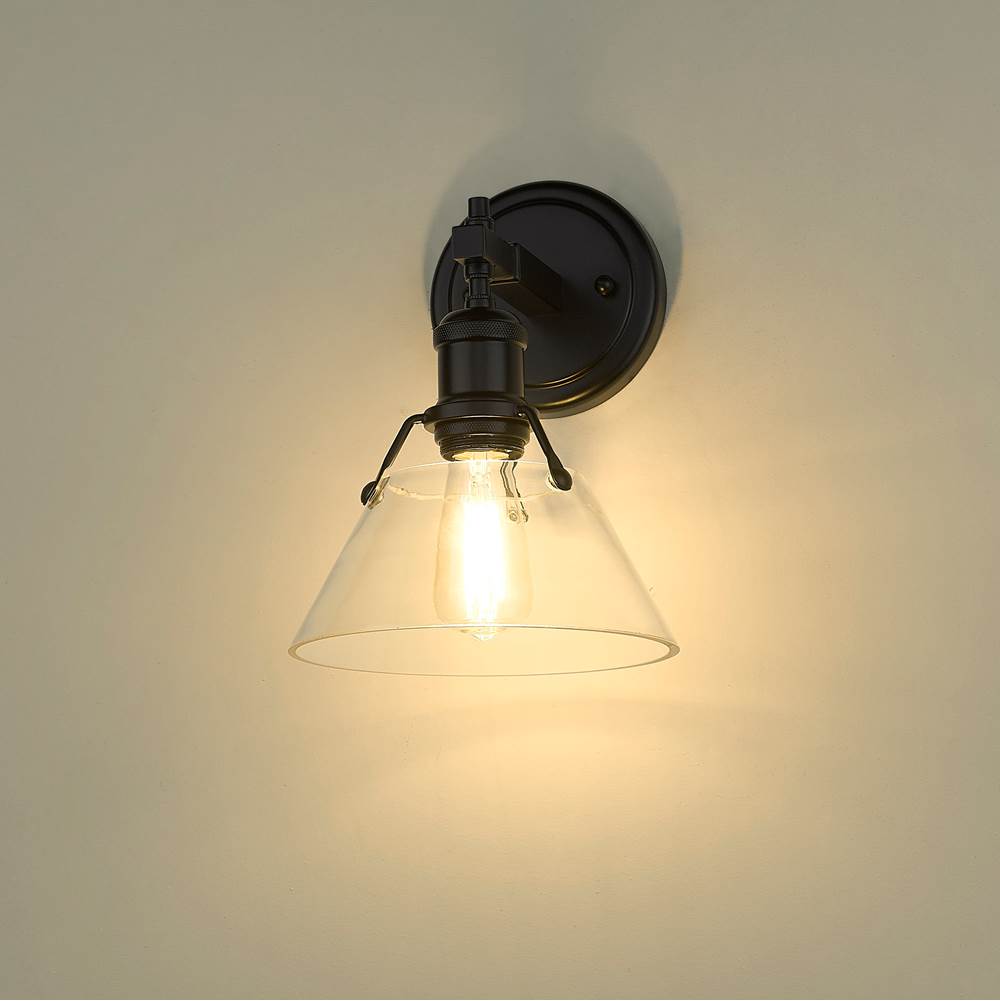Golden Lighting 3306-BA1 BLK-CLR Matte Black Yep By Golden Lighting Orwell 1-light Vanity In Matte Black And Clear Glass Image 3