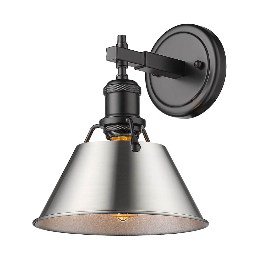 Golden Lighting Orwell Yep By Golden Lighting Orwell 1-light Vanity In Aged Brass And Pewter Shade