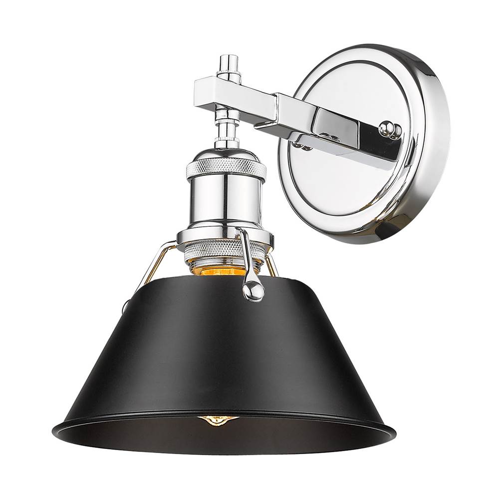 Golden Lighting Orwell Yep By Golden Lighting Orwell 1-light Vanity In Aged Brass And Matte Black Shade