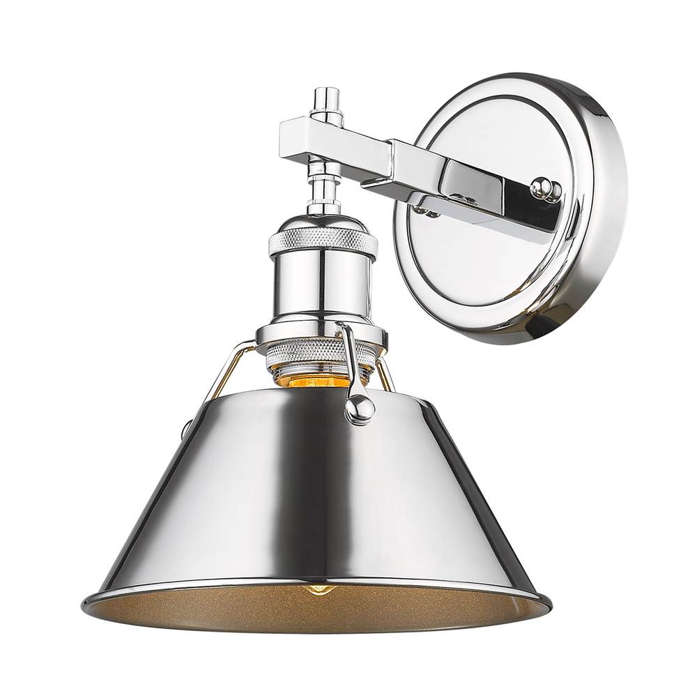 Golden Lighting Orwell Yep By Golden Lighting Orwell 1-light Vanity In Aged Brass And Chrome Shade