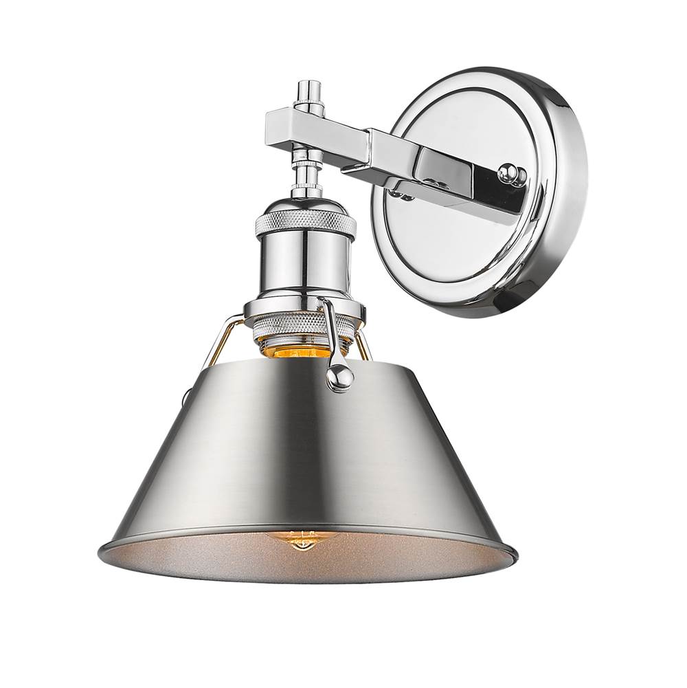 Golden Lighting Orwell Yep By Golden Lighting Orwell 1-light Vanity In Aged Brass And Pewter Shade