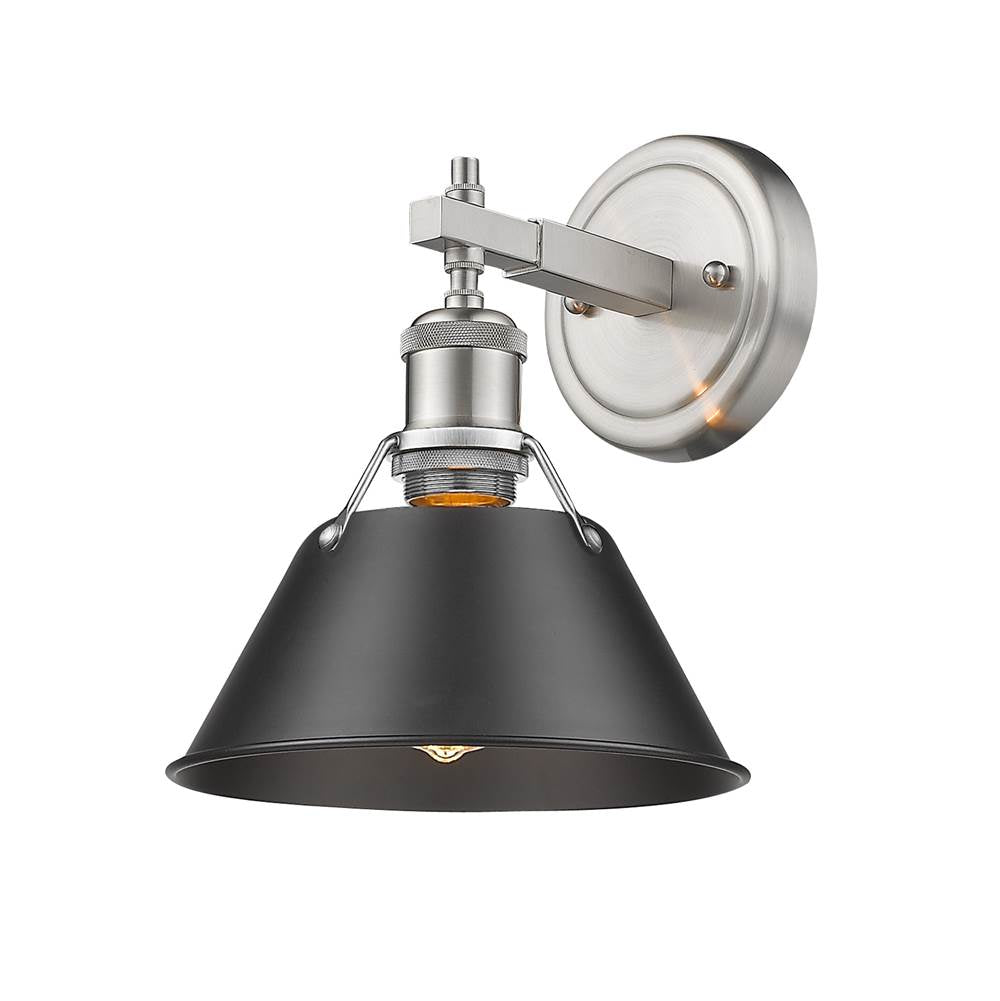 Golden Lighting Orwell Yep By Golden Lighting Orwell 1-light Vanity In Aged Brass And Matte Black Shade