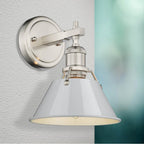 Golden Lighting 3306-BA1 PW-DB Pewter Yep By Golden Lighting Orwell 1-light Vanity In Pewter And Dusky Blue Shade Image 2