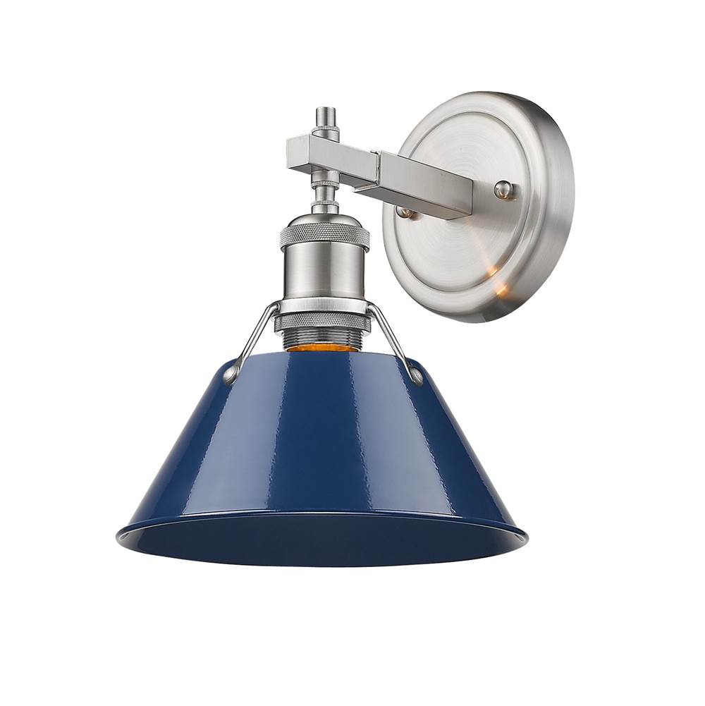 Golden Lighting Orwell Yep By Golden Lighting Orwell 1-light Vanity In Aged Brass And Navy Blue Shade