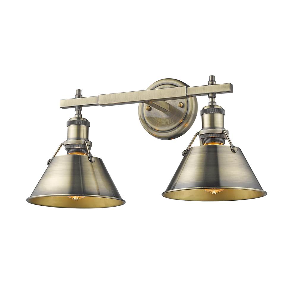 Golden Lighting Orwell Yep By Golden Lighting Orwell 2-light Vanity In Aged Brass