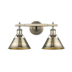 Golden Lighting 3306-BA2 AB-AB Aged Brass Yep By Golden Lighting Orwell 2-light Vanity In Aged Brass Image 3