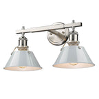 Golden Lighting 3306-BA2 PW-DB Pewter Yep By Golden Lighting Orwell 2-light Vanity In Pewter And Dusky Blue Shade Image 6
