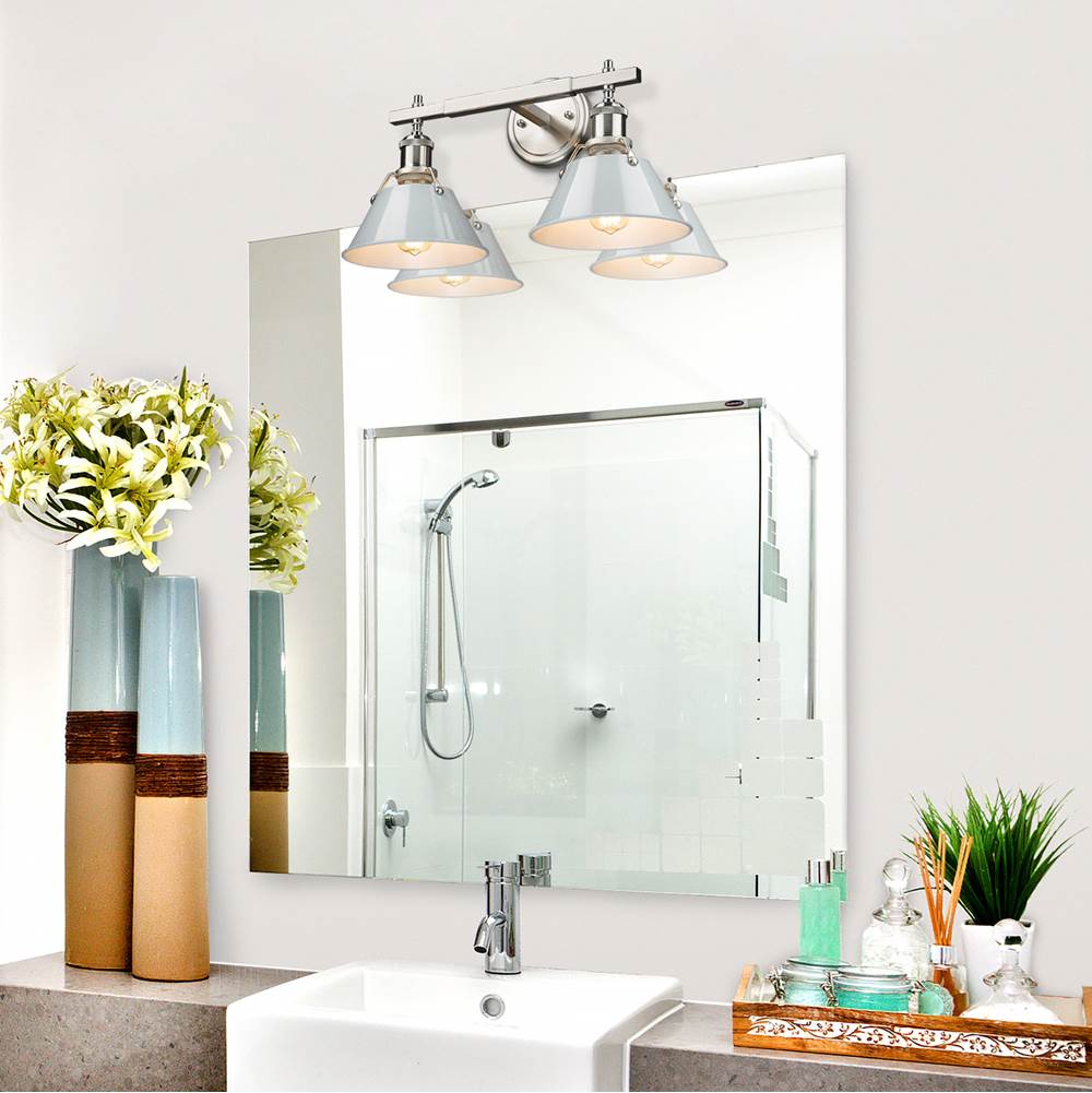 Golden Lighting 3306-BA2 PW-DB Pewter Yep By Golden Lighting Orwell 2-light Vanity In Pewter And Dusky Blue Shade Image 4