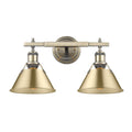 Golden Lighting 3306-BA2 AB-BCB Aged Brass Yep By Golden Lighting Orwell 2-light Vanity In Aged Brass And Brushed Champagne Brass Shade Image 1
